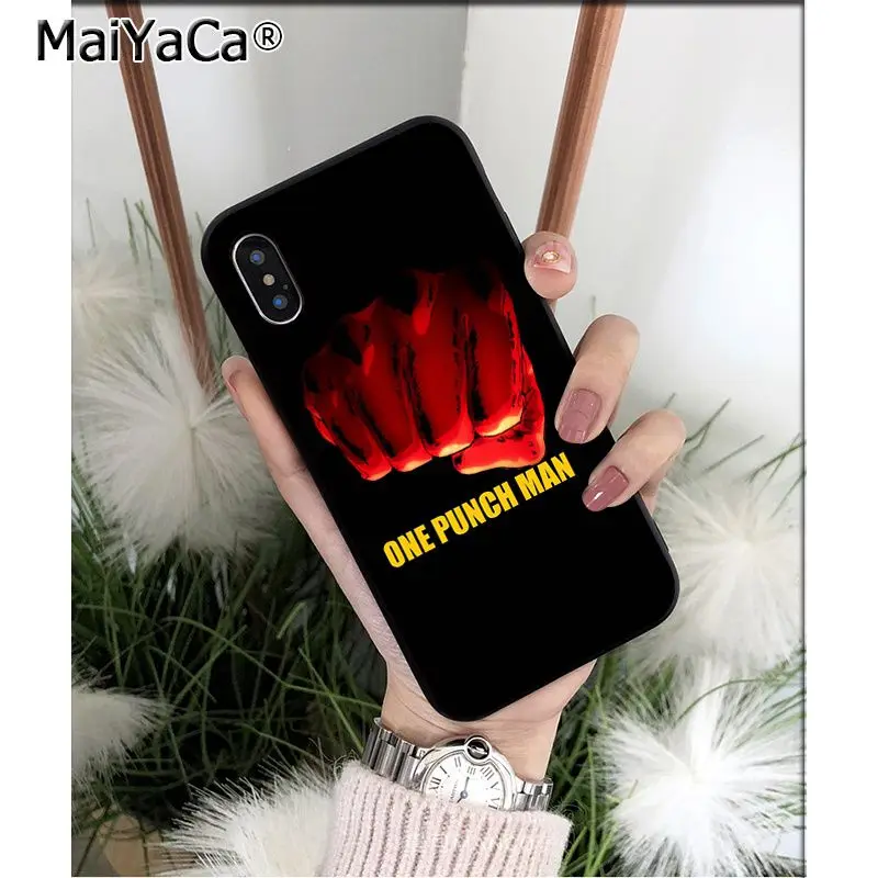 MaiYaCa ONE PUNCH MAN Saitama аниме Силиконовый ТПУ мягкий черный чехол для телефона для iPhone 6S 6plus 7plus 8 8Plus X Xs MAX 5 5S XR