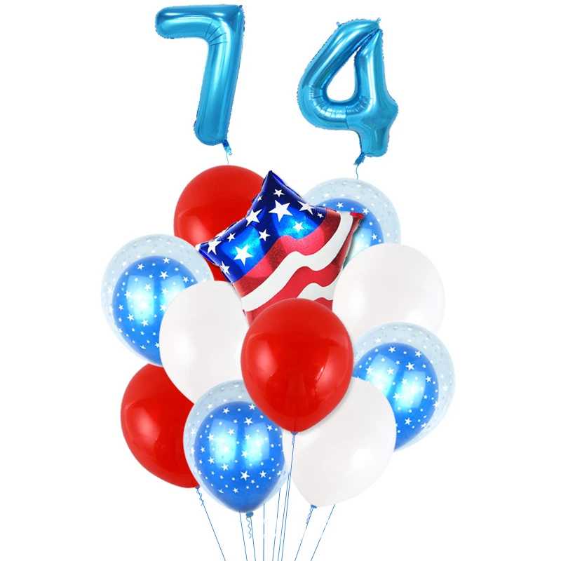 Воздушные шары из фольги в виде звезд и полосок ко Дню независимости