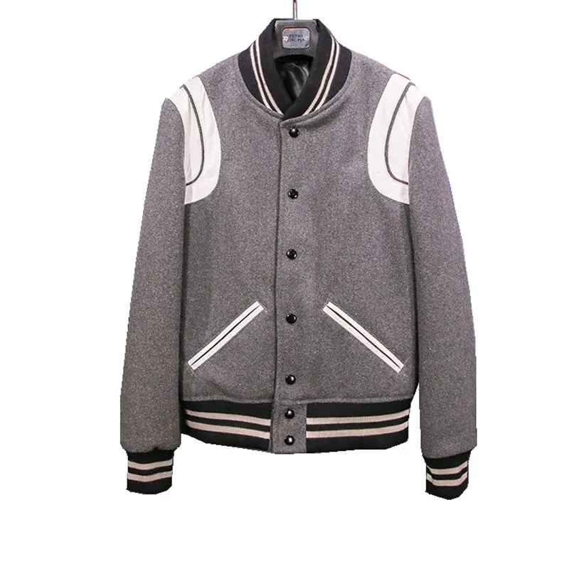 Новые Натуральная шерсть Бейсбол куртки Street Wear Для женщин Изящная верхняя одежда
