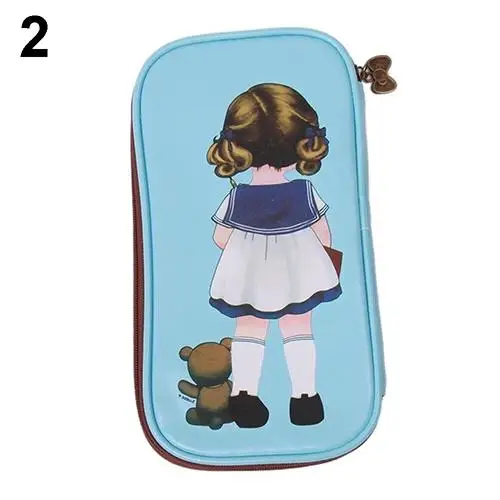 Женская сумка карандаш с рисунком из мультфильма для девочек косметичка макияжа