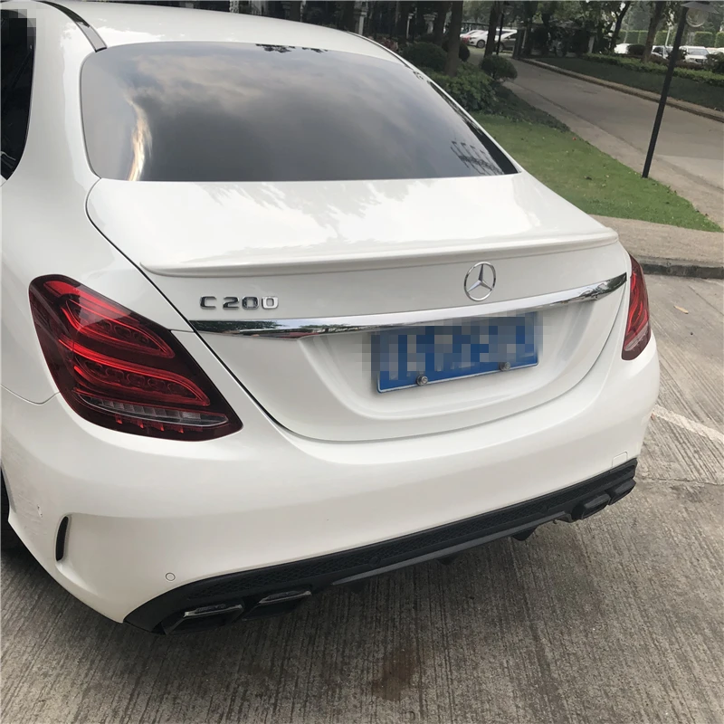 Для Benz W205 спойлер- c-класса C180 200 260 300 C63 высокое качество ЗСК "ABS Материал заднего крыла Цвет задний спойлер