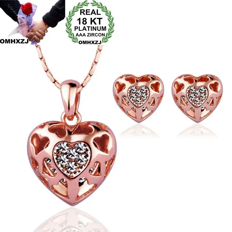 

Серьги-гвоздики и ожерелье OMHXZJ из розового золота, 18 кг