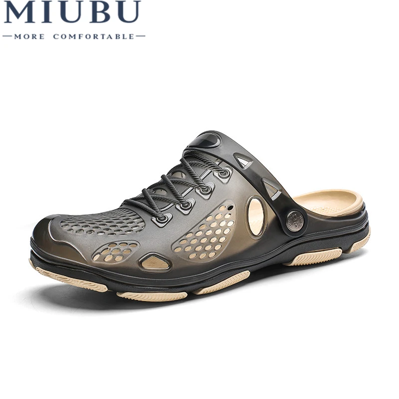 

MIUBU New Arrival Men Summer Beach Slipper Breathable Water Sandals Male Gardening Shoes Hollow Out Beach Sandals
