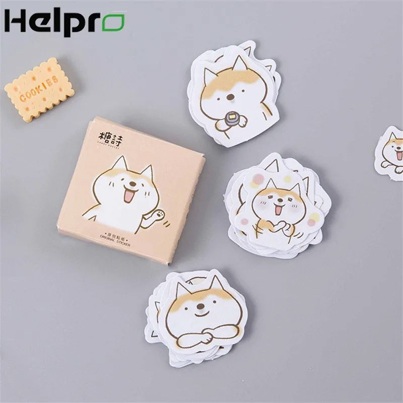 Helpro 45 шт./компл. Kawaii Шиба ину мультфильм стикер s нарисованный вручную милый