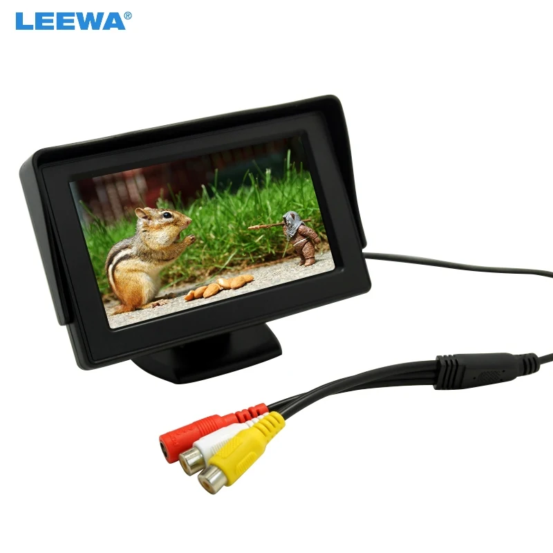 LEEWA 4 3 &quot4 дюймовый цифровой АВТОНОМНЫЙ TFT ЖК монитор для камеры заднего хода