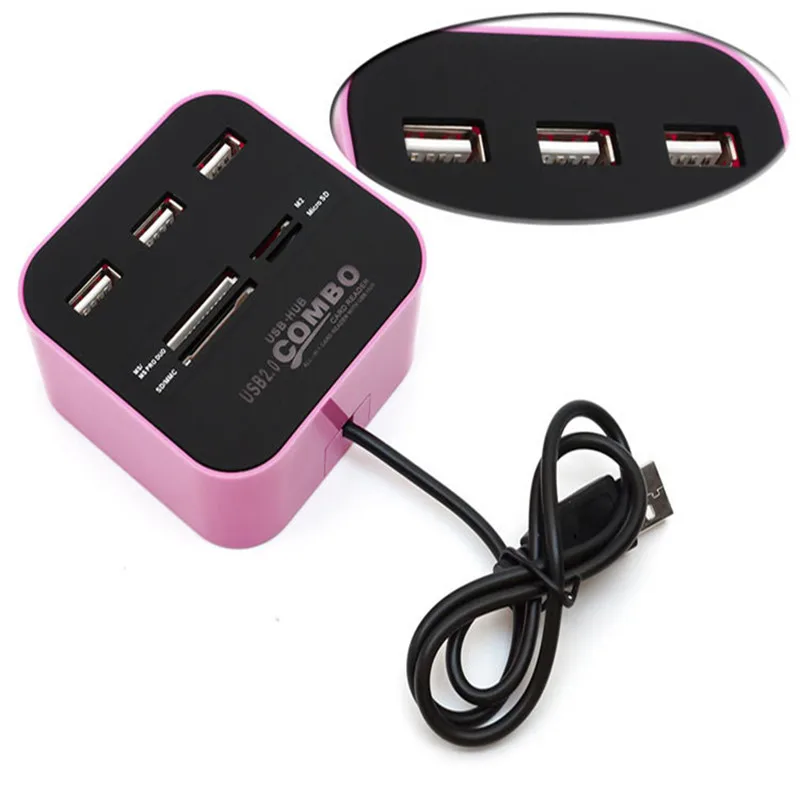Hot All In One USB COMBO 3 Port Usb Hub 2.0 HUB+multi Card Reader for SD/MMC/M2/MS/MP Micro SD | Компьютеры и офис