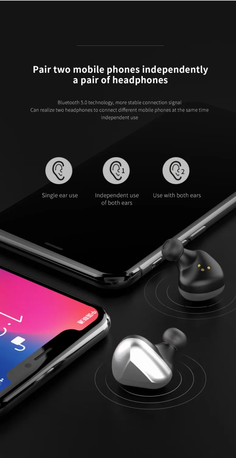 T50 TWS Bluetooth гарнитура спортивные сенсорные беспроводные наушники 3D стерео