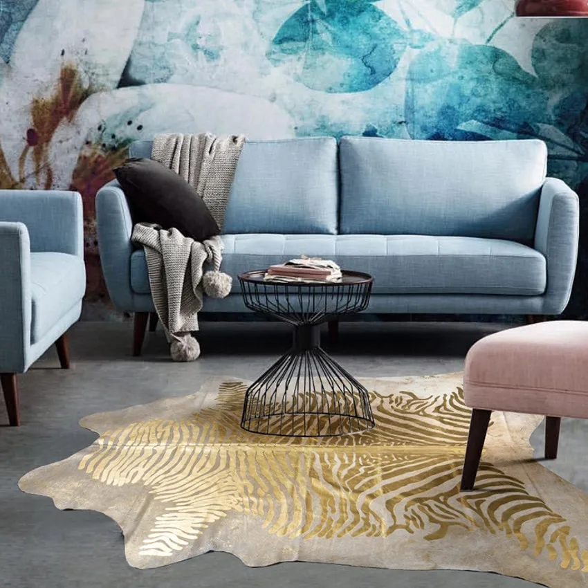 Американский стиль абстрактная картина маслом Узор Натуральная Воловья кожа мех