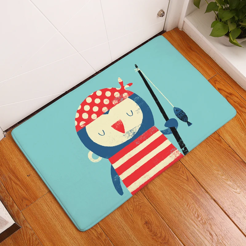 2017 новые ковры с принтом животных и кораблей Нескользящие кухонные коврики для