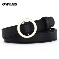 newest design belts antique siver buckle round buckles strap belt student jean belt black pu leather women jeans hot waistband