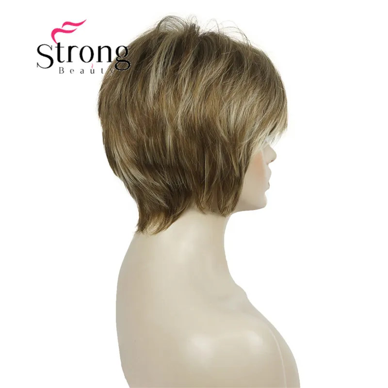 StrongBeauty короткий слоистый блондин Толстый Пушистый полный синтетический парик Тепло ОК