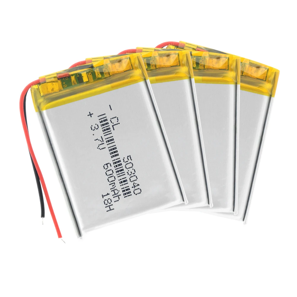 4Pcs Полимерная батарея 600 mah 3,7 V 503040 умный дом MP3 колонки литий-ионная батарея для dvr, gps, mp3, mp4, DVD power bank, динамик - Цвет: 4Pcs