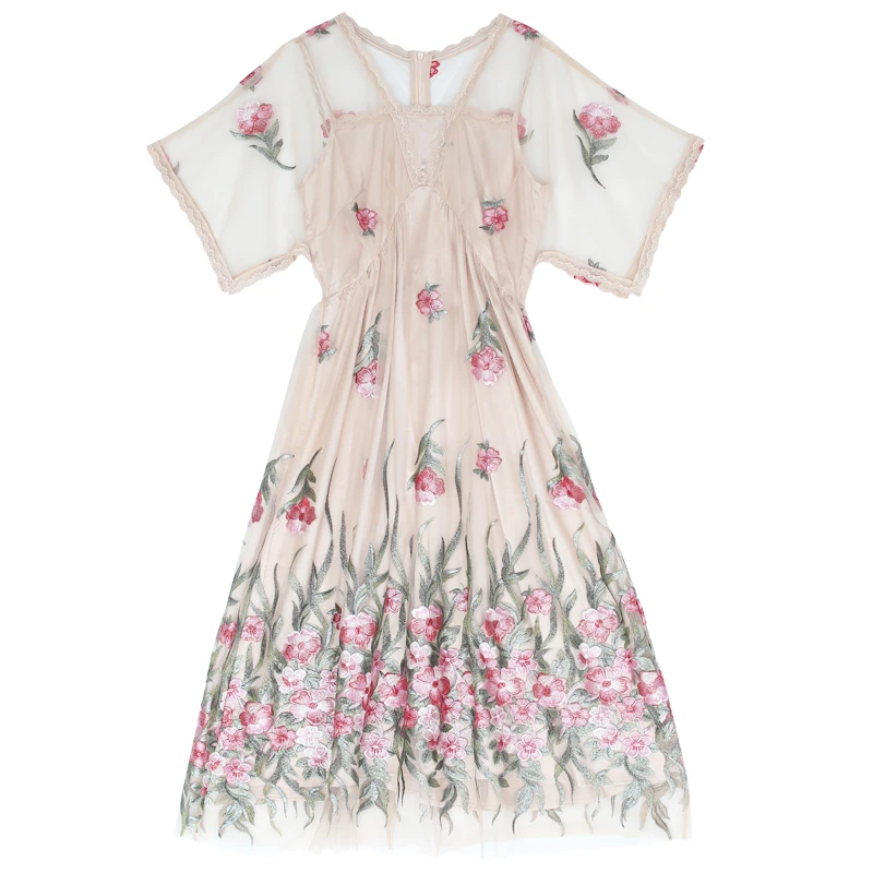 Платье женское винтажное длинное элегантное розовое повседневное свободное