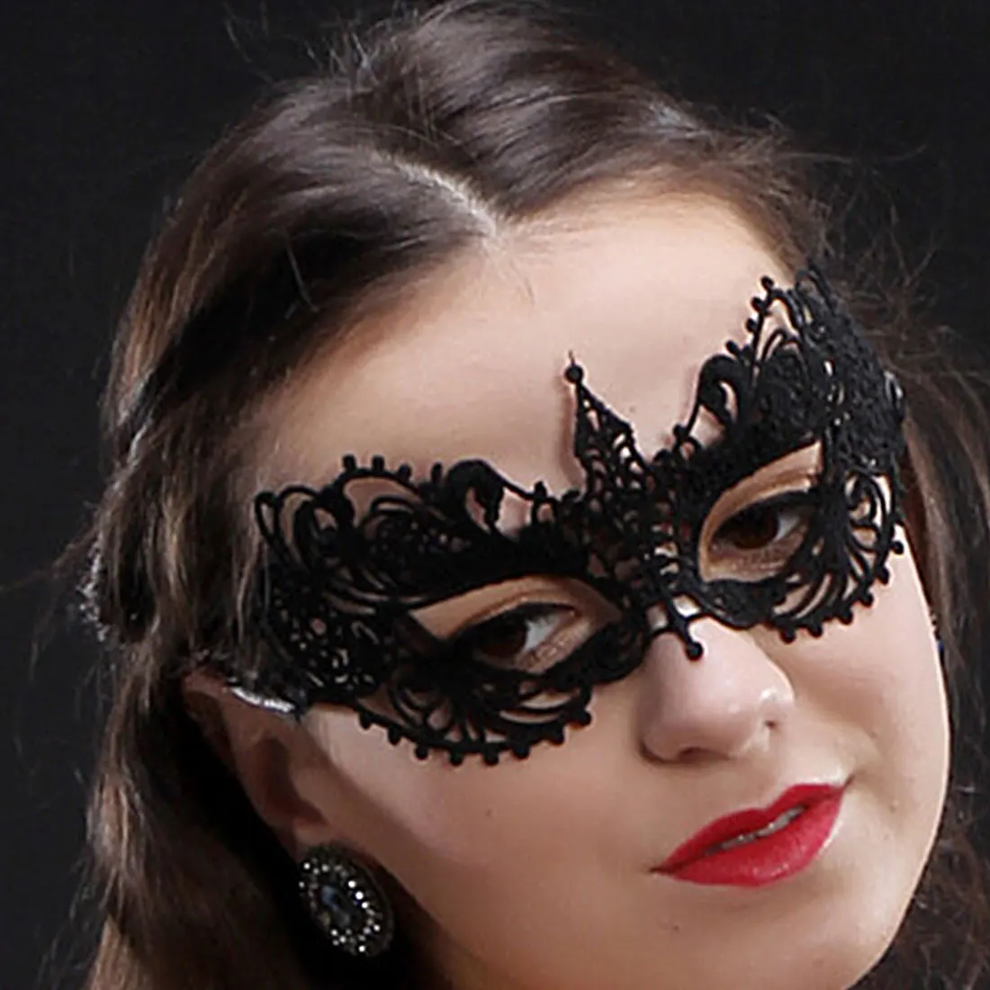 Горячая Распродажа 1 шт. черная сексуальная женская кружевная маска вырез для