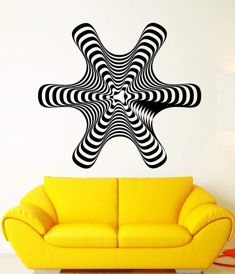 

Visual illusion vinyl wall decal hypnosis illustration art abstract sticker living room bedroom fashion wall sticker SJ18