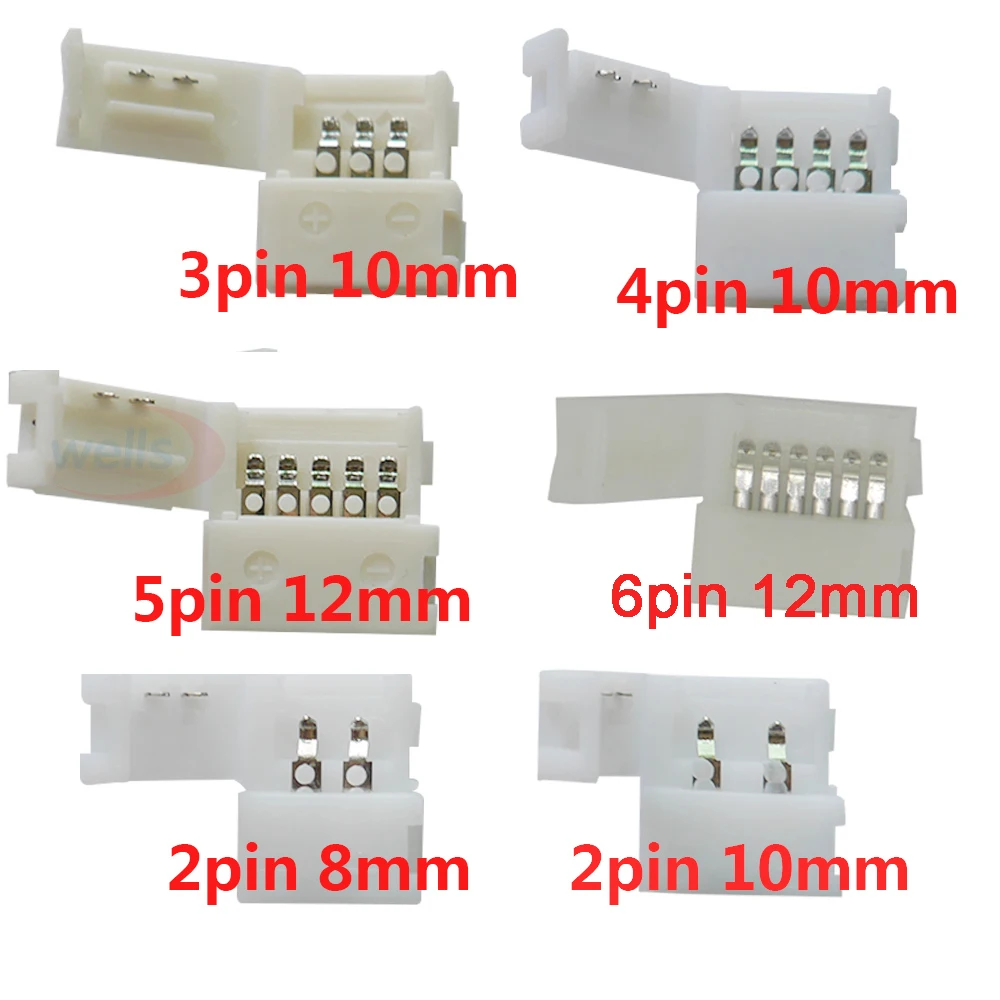 

50~1000pcs 2pin 3pin 4pin 5pin 6pin led connector Clip, for 5050 3528 3014 WS2812b LED single color/ RGB RGBW RGBWW Strip light