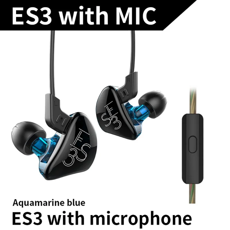 Спортивные наушники ES3 BA + DD In Ear гибридная гарнитура HIFI бас шумоподавление с