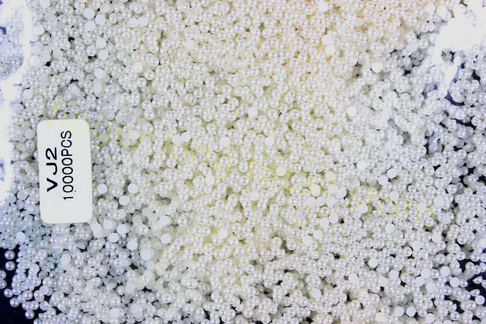

Promotion! 10000pcs/Pack New Nail Art Half Pearls 2mm Pearls 3D Rhinestones Nail Tips Decoration Wholesale