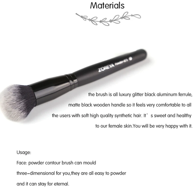 Бренд Zoreya beauty Кисть Для Пудры макияжа Кисти основа круглый макияж косметика кисти с деревянными ручками мягкие волосы для макияжа лица