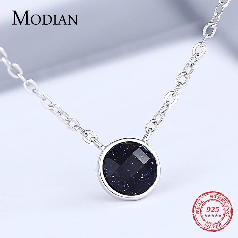 MODIAN, чистое 925 пробы, серебряное, Галактическое, нутурное, черное, круглая форма, цепочка, колье, ожерелье для женщин, роскошное, массивное ювелирное изделие