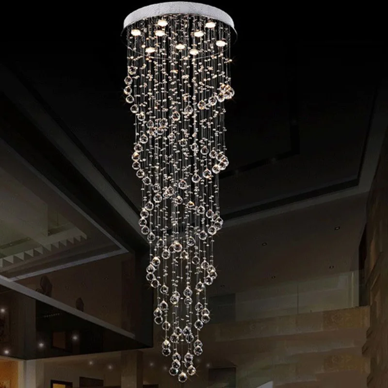 LED K9 Современные хрустальные люстры светильники дуплекс лестница приспособление