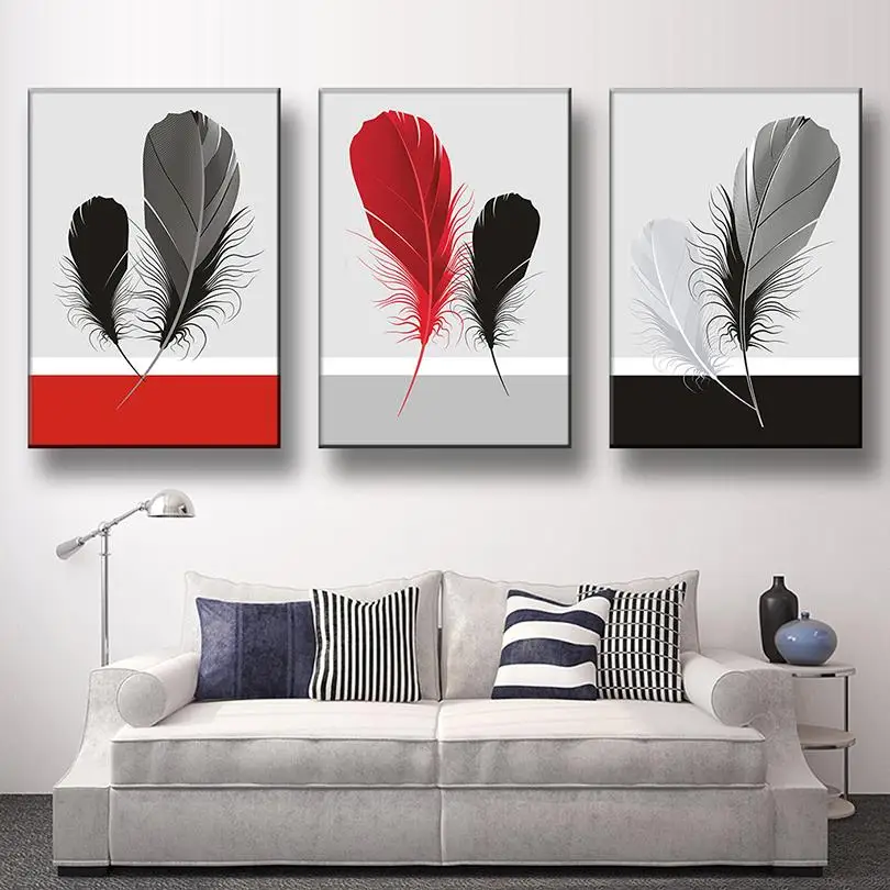 3 шт. Декоративные плакаты с изображением перьев|prints painting|print painting on canvaspaintings canvas |