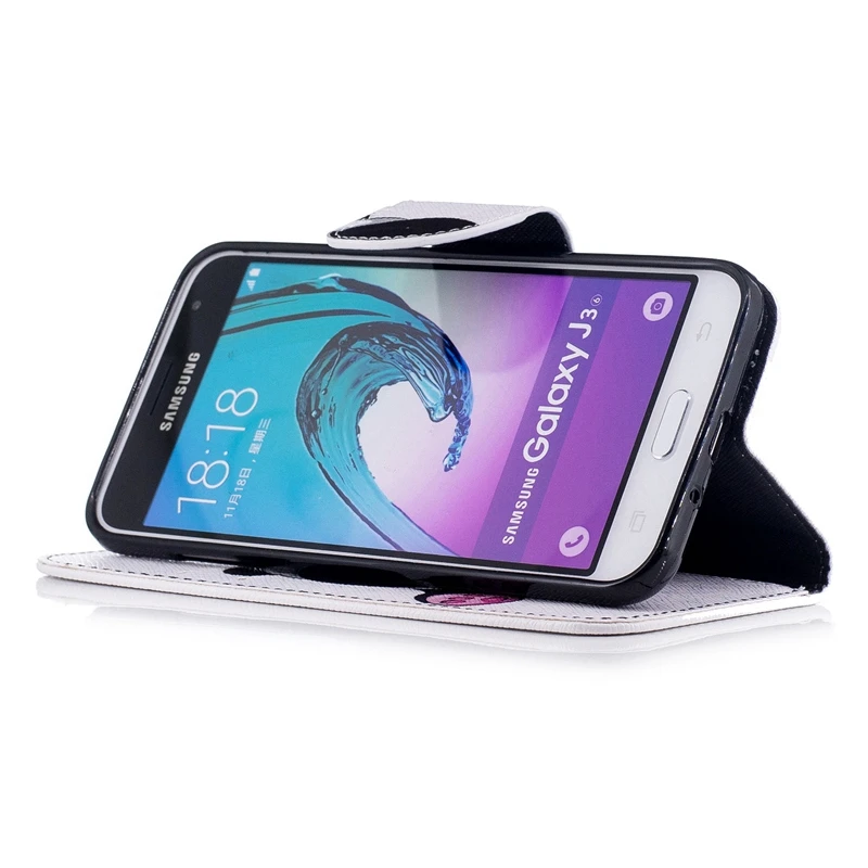 Чехол Etui для Samsung Galaxy J3 кожаный чехол-бумажник с пандой откидной 2016 J310 J320 J320F