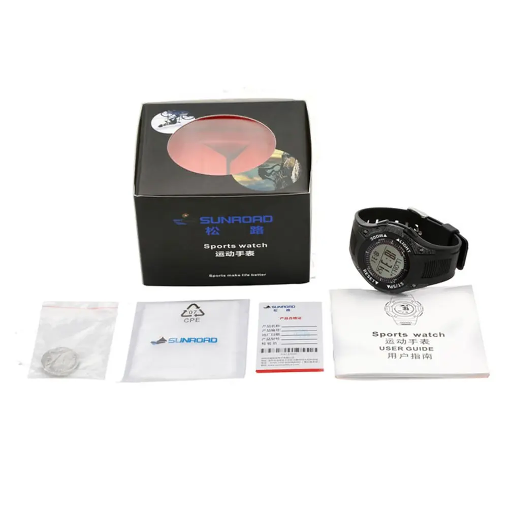 FR8202 Clock Sports Watch Men Weather Forecast Fishing Altimeter Waterproof Digital Watch LCD Display Compass Wristwatch
