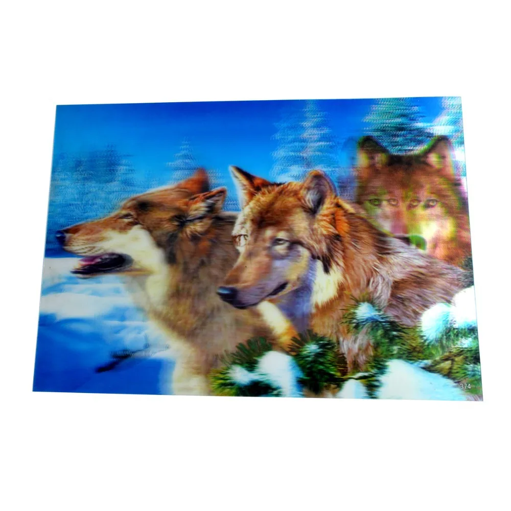 

Настенная пластиковая картина с 3D-эффектом, плакат wolf J2038