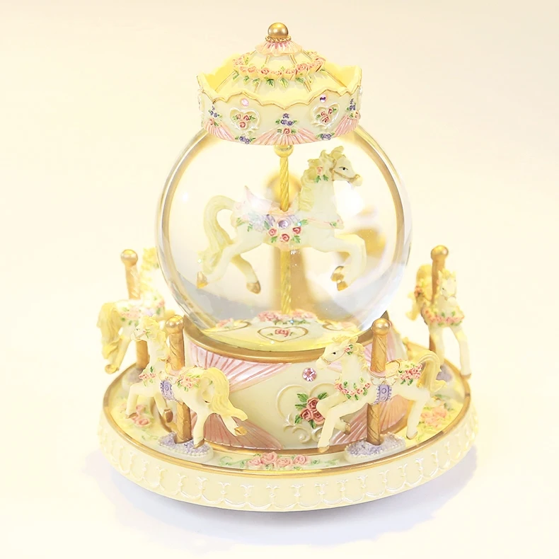 Хрустальный шар карусель музыкальная шкатулка Снежинка креативная планшетофон