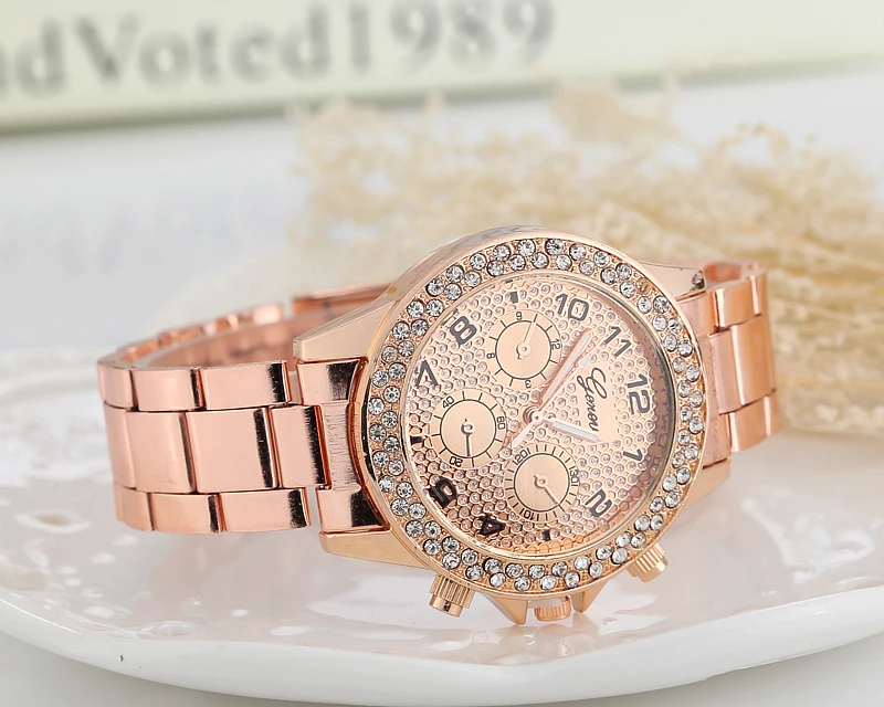 Новинка 2020 известный бренд розовые золотые повседневные кварцевые часы для