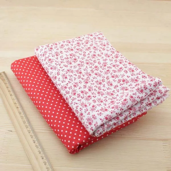 Booksew100% Cotton Fabric 50cmx50cm 7pcs Red Doll Cloth Tilda for Sewing Patchwork Quilting Tissue textiles cheap tecido