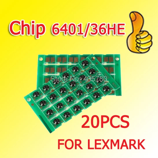

20 шт. чипов 6401/36HE, чип барабана, совместимый с Lexmark T640/642/644/645 ++