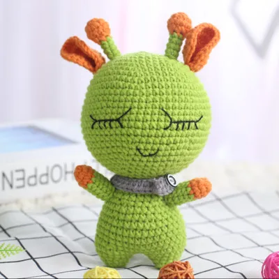 Fruit green 27cm Ручная работа, вязаная кукла, материал, посылка, шерсть, олень, незавершенная плюшевая игрушка, вязание крючком, инструменты для плетения - Цвет: Fruit green 27cm