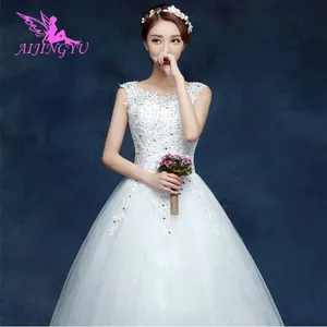 AIJINGYU 2021, причастие на заказ, новинка, Лидер продаж, дешевое бальное платье, со шнуровкой сзади, искусственное свадебное платье WU191