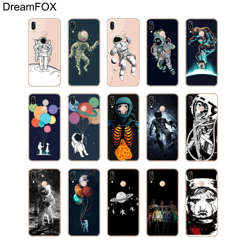 DREAMFOX M163 астронавт Космос Путешествия Мягкий ТПУ силиконовый чехол для huawei Honor 6A 6C