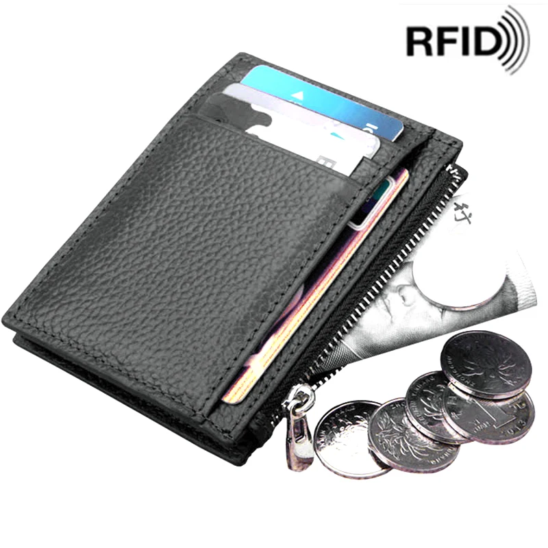 Кошелек для карт HMILY мужчин и женщин чехол из натуральной кожи с rfid блокировкой
