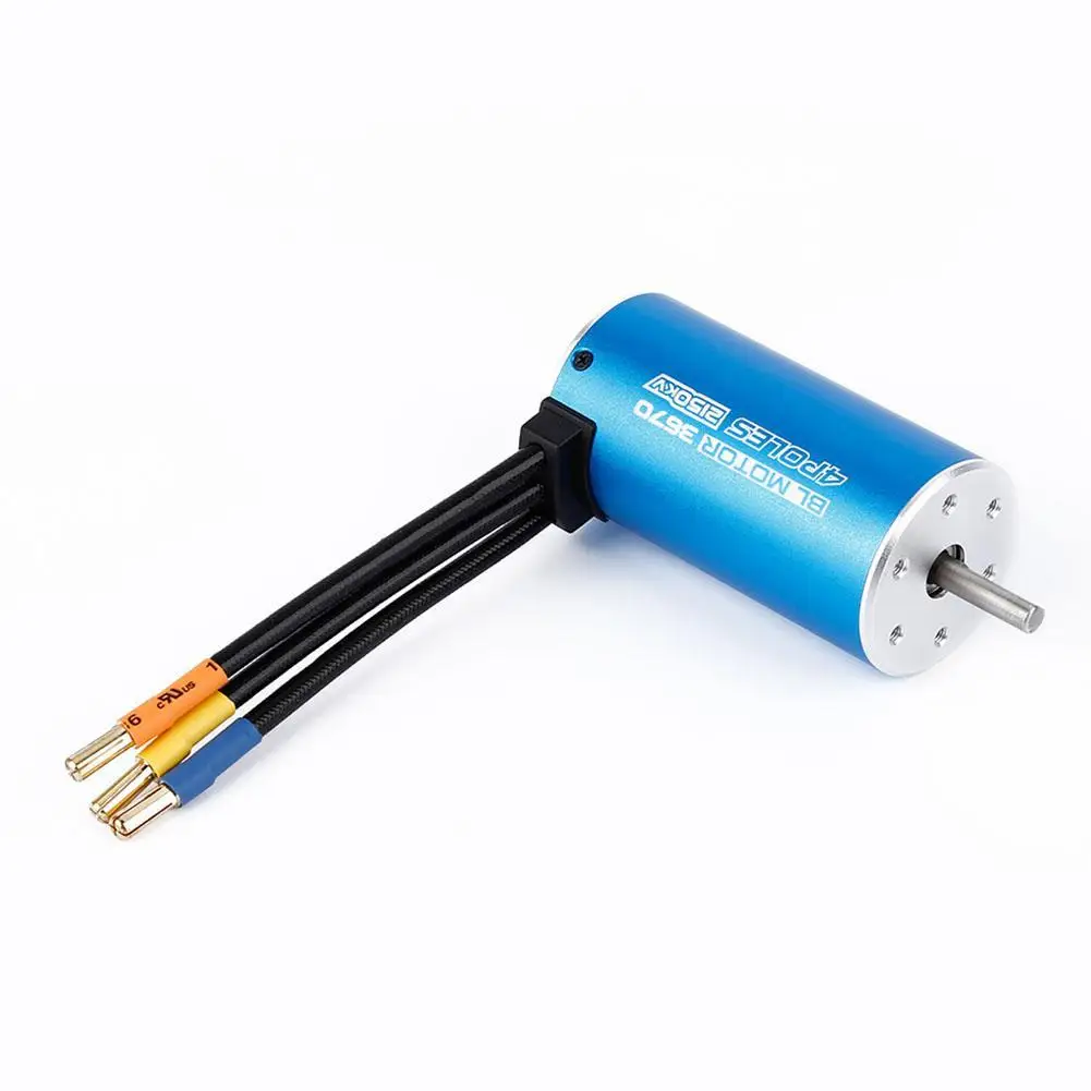Прочный 1x3670 4 полюса 2150KV бесщеточный мотор для RC 1/10 внедорожный автомобиль Лодка |