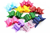 2050100pcs set dog bow tie pattern cute dot pattern candy color dog bow tie in hair grooming hair accessories puppy hair bows
