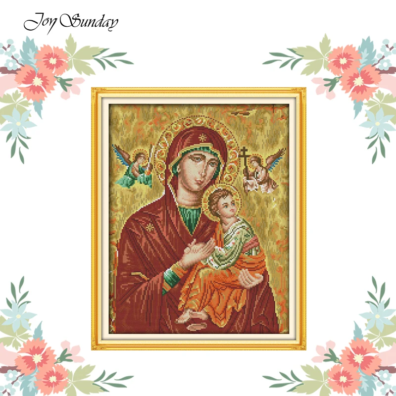 Joy Sunday Наборы для вышивания крестиком Святая Мать и сын серии узоры 11CT 14CT Вышивальная нить фирмы DMC Счетный напечатанный набор для рукоделия - Цвет: Cross Stitch-R821-14