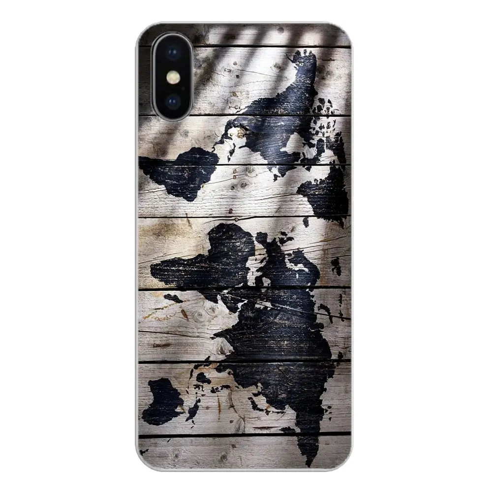 Transparent TPU Cases For Samsung Galaxy A5 A6 A7 A8 A9 J4 J5 J7 J8 2017 2018 Plus Prime Antique World Map Art Pattern Wallpaper |