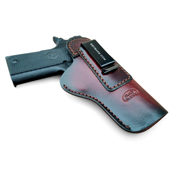Red-OWB-Left Hand B.B.F MAKE ручной работы IWB/OWB кобура кожаный чехол для: Кольт 1911 кобуры пистолетный мешочек с зажимом для ремня аксессуары - Цвет: Red-OWB-Left Hand