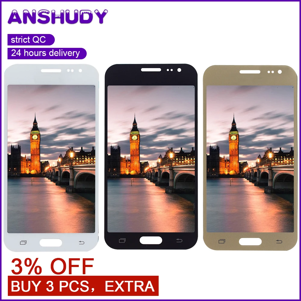 J200F ЖК-дисплей для samsung J2 сенсорный экран дигитайзер сборка Galaxy J200 дисплей J200H J200Y |