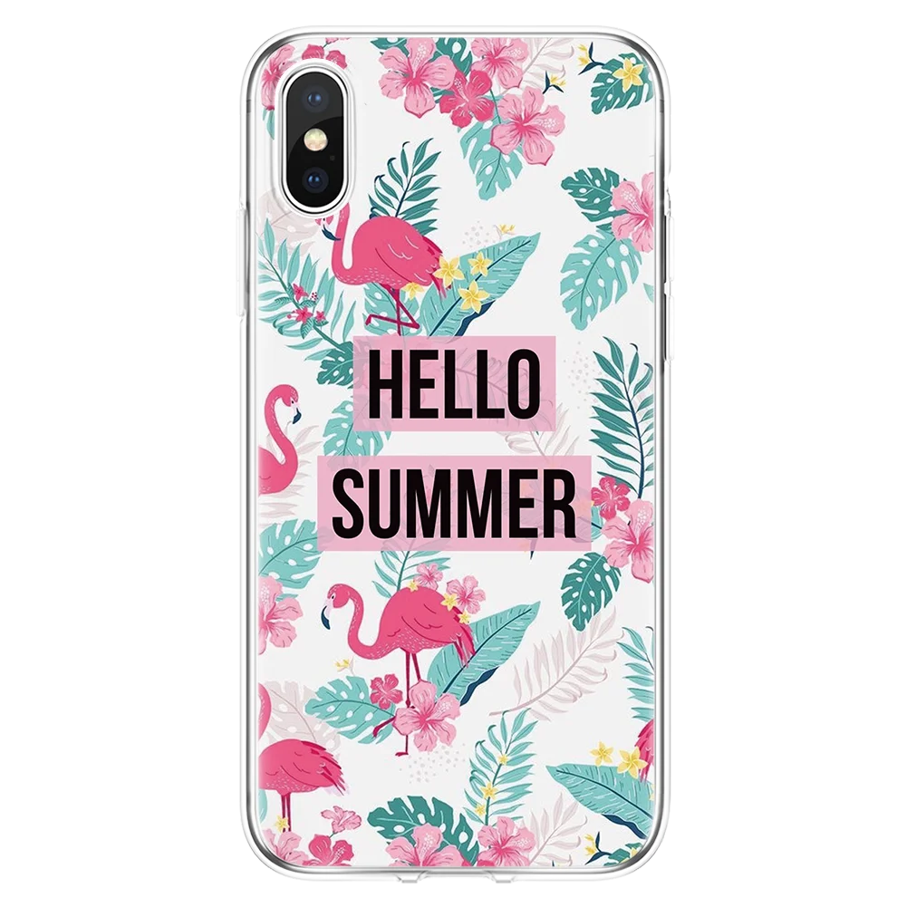 hnhello Прозрачный ТПУ чехол для телефона с ананасом и фламинго для iPhone 7, 8, 6, 6 s Plus, для iPhone 11 Pro, XS Max, XR, X, 4, 4S, 5, 5S, SE, 5C, чехол, чехол - Цвет: hnhello