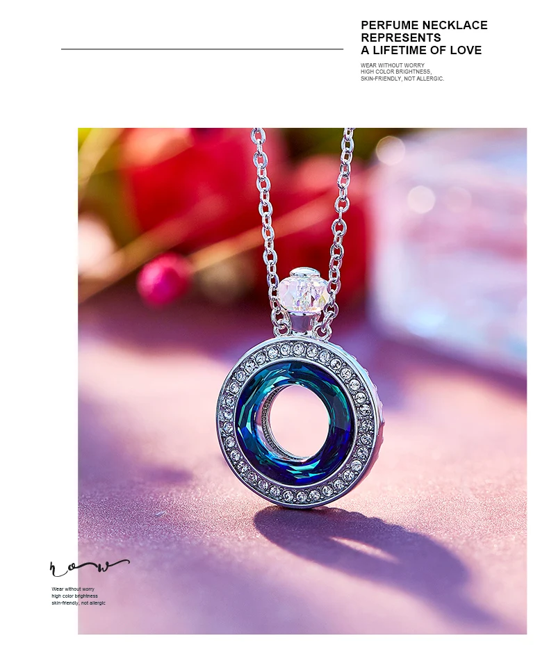 CDE украшенное кристаллами Swarovski Ожерелье Подвеска флакон духов ожерелье женское изысканное ювелирное изделие подарок на день матери