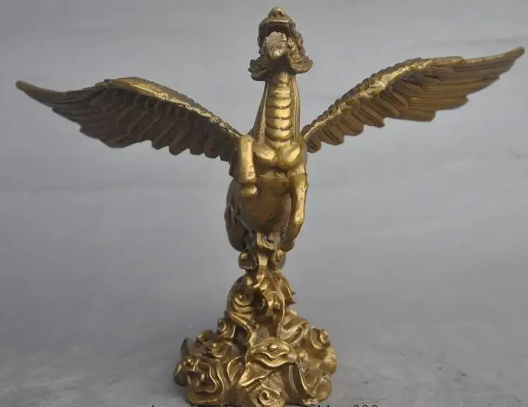 671115629+++8&quotChina FengShui Brass dragon head fly Horses auspicious Lucky statue Sculpture | Дом и сад