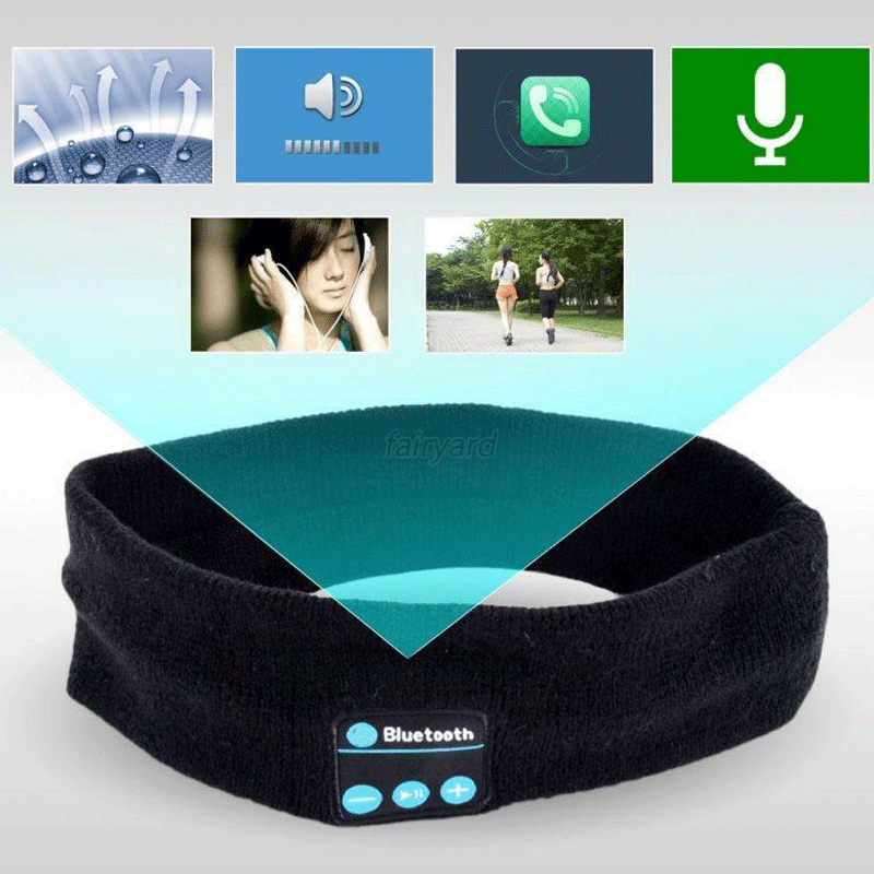 Bluetooth Sports Headband Hifi Headphones Wireless Earphone Stereo Headset Sleep Eye Mask Player With Mic