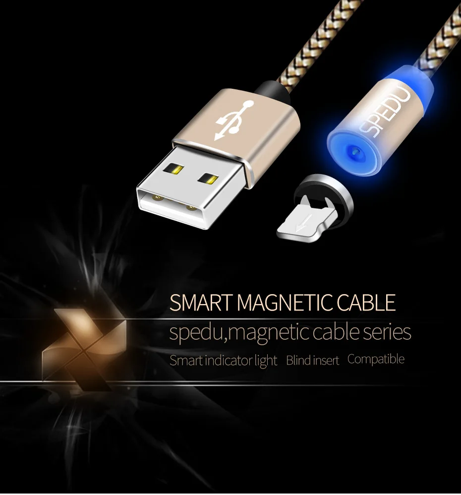 Usb зарядное устройство, автомобильное зарядное устройство SPEDU Магнитный кабель для huawei P10 honor 9 meizu pro 6 7 oneplus 5t 5 мобильный телефон автомобильное зарядное устройство кабель