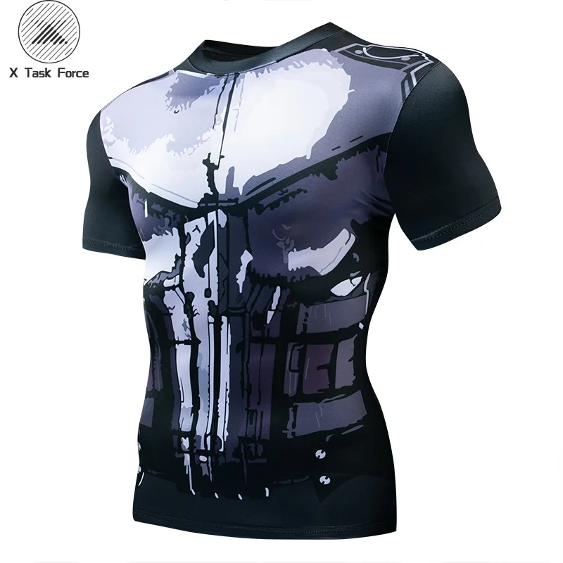 Горячая Распродажа 3D принт Marvel Каратель Череп футболка Мужская Летняя мода