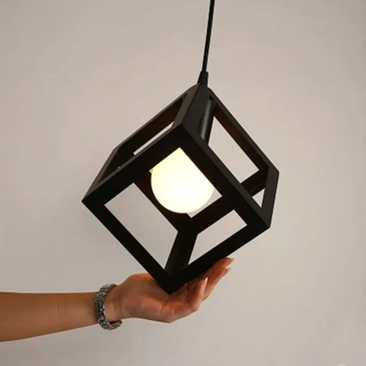 

The process of personality single head three Head Square Restaurant Cafe Bar Iron Chandelier decorative lamp